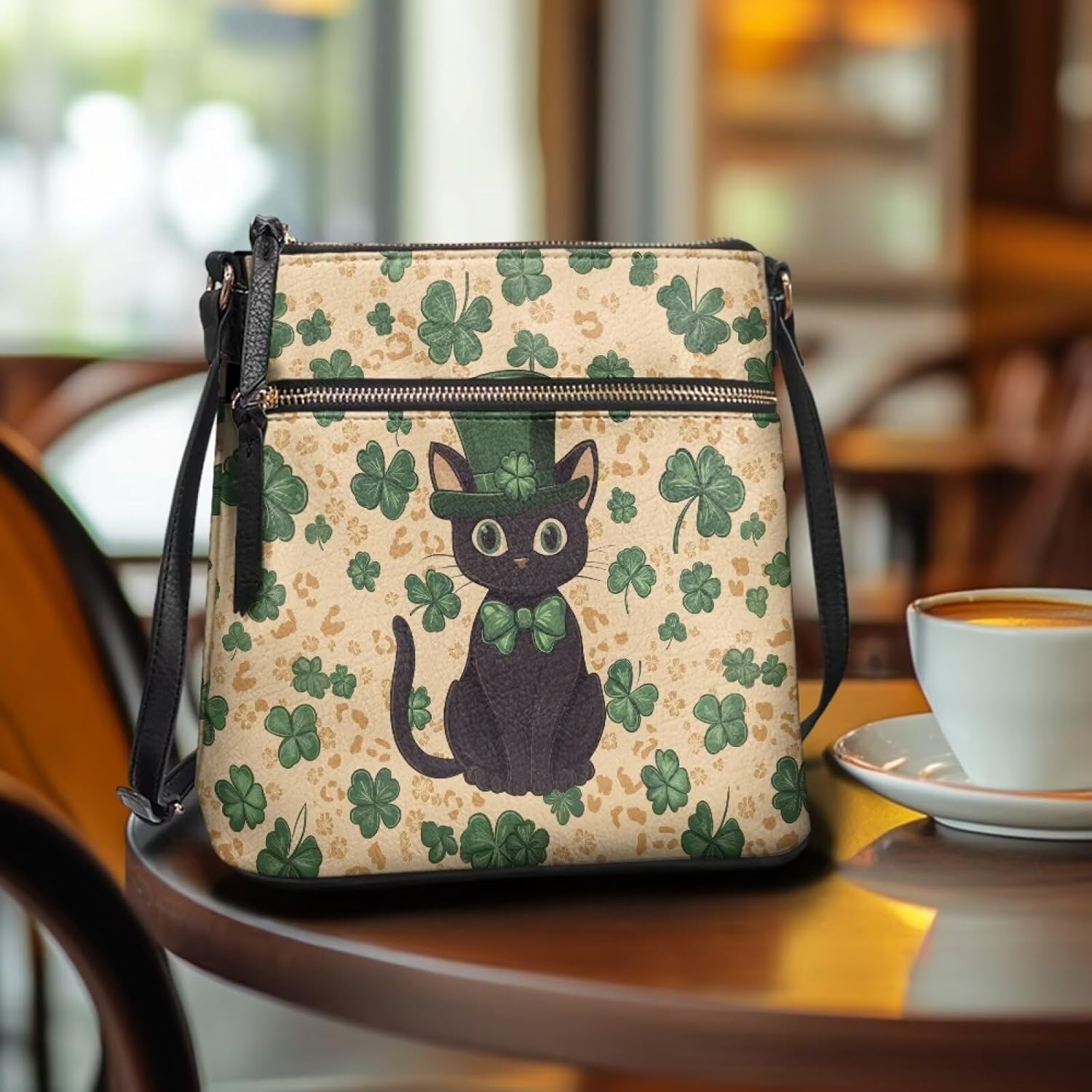 HUGS IDEA St Patrick's Day Crossbody Bag Fashion Shoulder Handbag for Holiday Party Bucket Bag