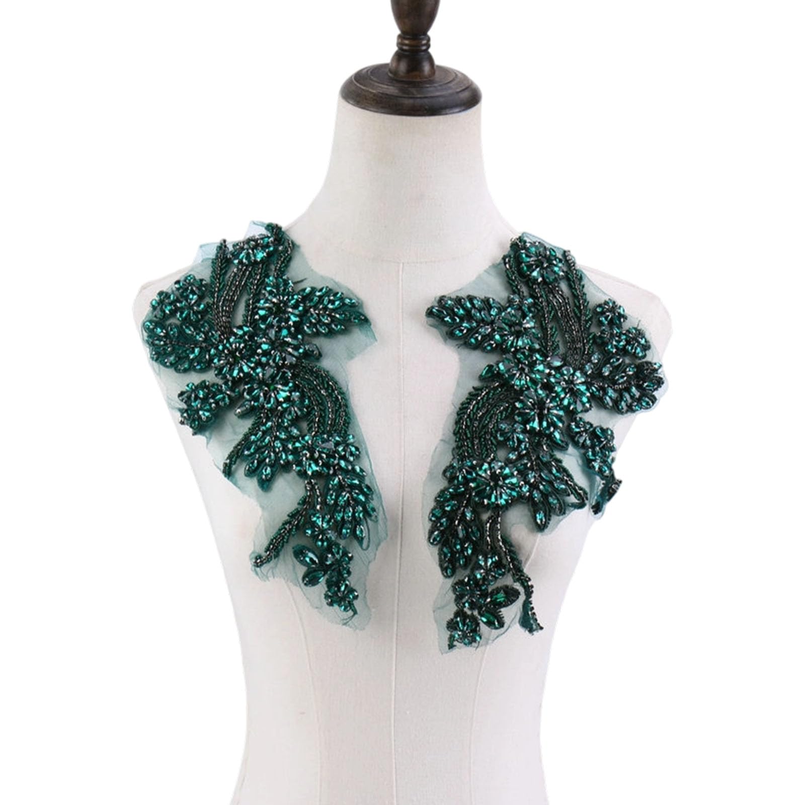Hsyzygian Delicate Beaded Floral Applique with Sequins and Netting for Party Attire Enhancement Sequined Embroidery