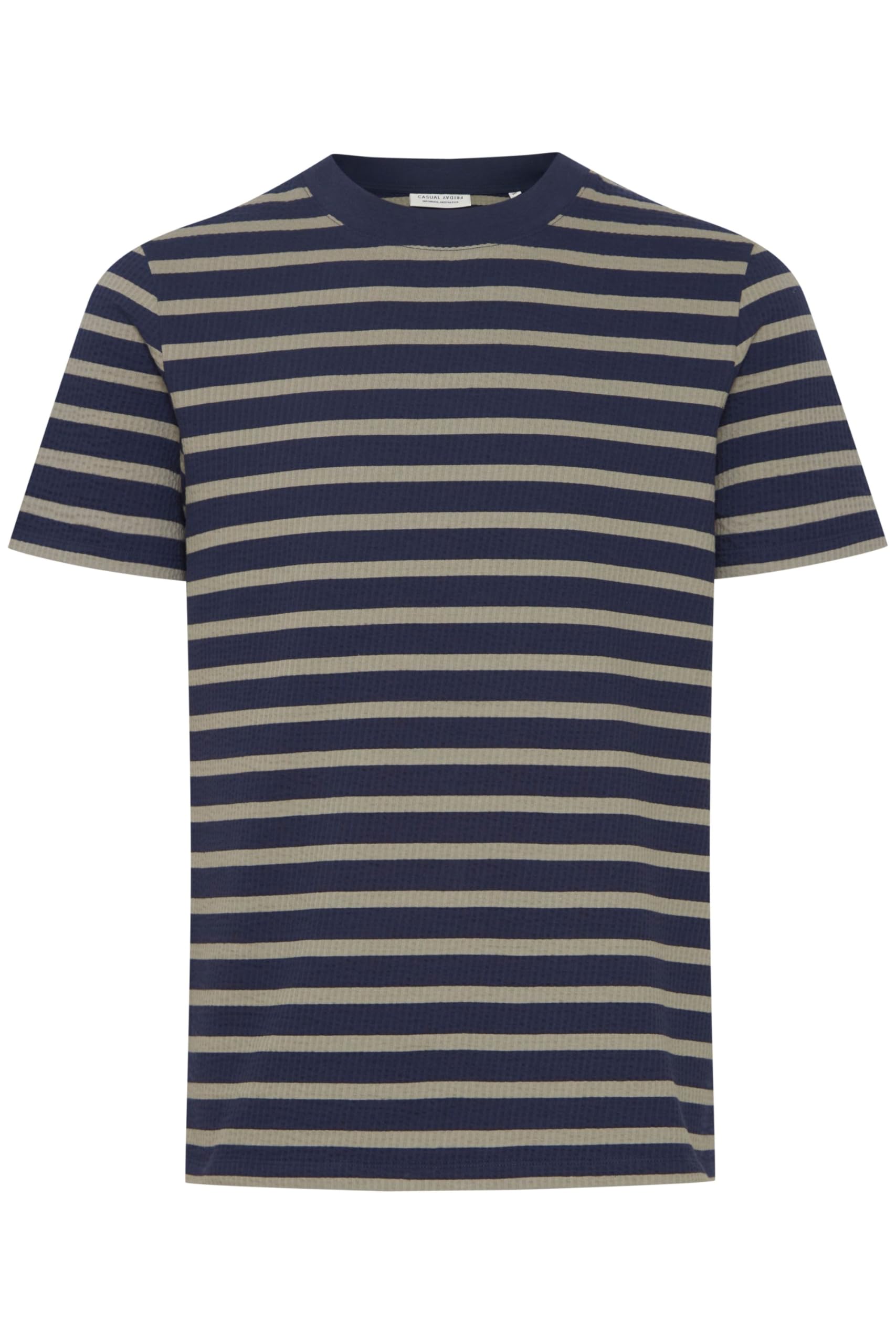 CASUAL FRIDAY CFThor Structured Striped Tee Herren T-Shirt Shirt Rundhals 95% Baumwolle, 5% Elasthan Regular fit