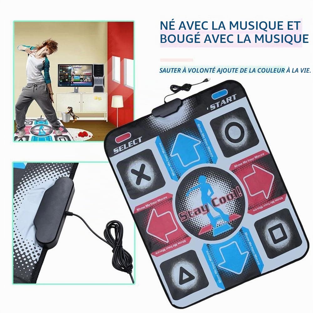 Tapis de Danse Tapis de Danse DDR USB avec câble USB, Tapis de Danse Fitness Body Building compatibles avec PC Windows 98/2000 / XP / 7