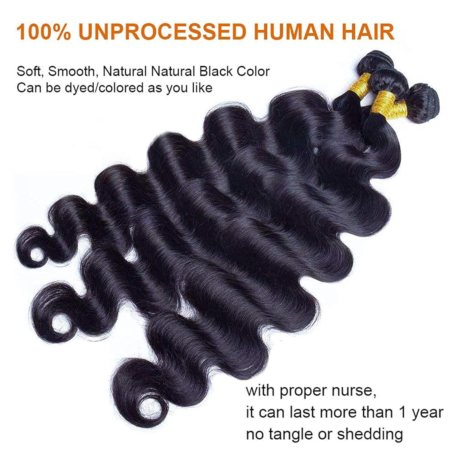 Human Hair Bundles 20 22 24 Inch 12A Body Wave Bundles Human Hair 100% Unprocessed Brazilian Virgin 3 Bundles Human Hair Quick Weave Extensions Natural Black