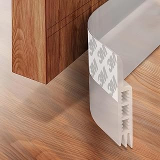 Under Door Draft Stopper, Bottom Weatherstripping Door Seal (Transparent)