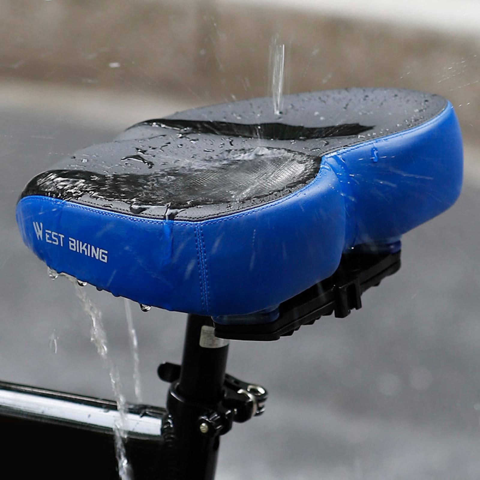 Perfeclan Sellini per Mountain Bike, Sellino Bici Comodo, Sella per Bicicletta Comfort Sedile per Bici da Bicicletta Parti di Ricambio Antiurto per Bicicletta Senza Naso, Nero Blu