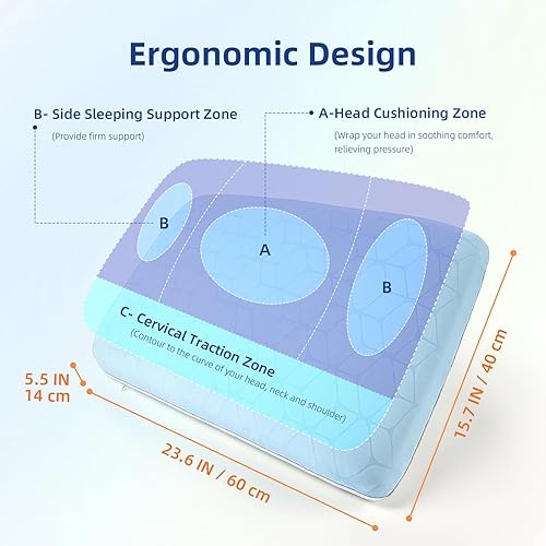 Miniatura 2 de inight Almohada refrescante, almohadas de espuma viscoelástica de gel refrescante, almohada refrescante para personas que duermen con calor,
