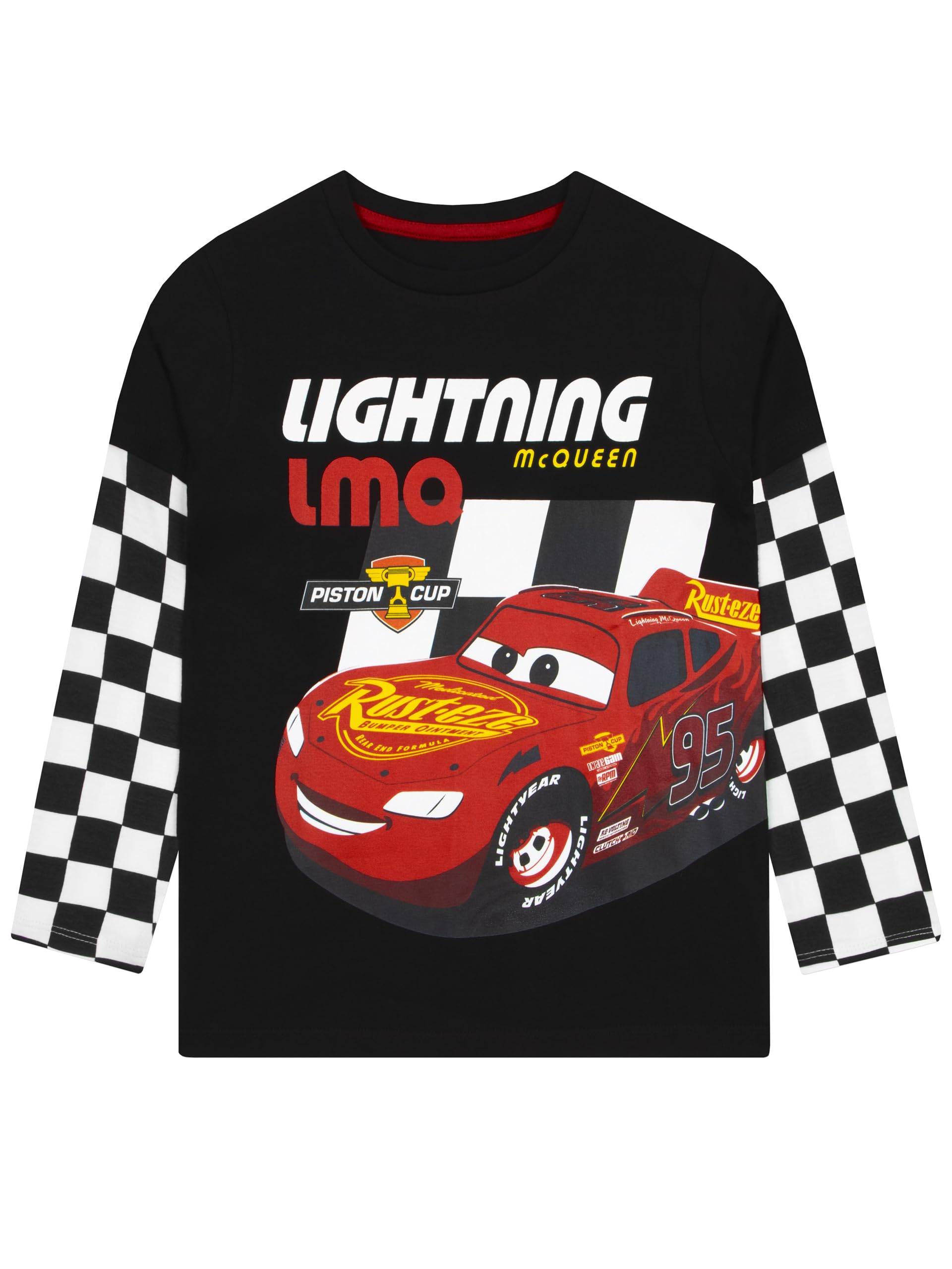 Disney Lightning McQueen T-Shirt Enfant, Tee Shirt Garcon Manches Longues, Cars Tee Shirt Enfant
