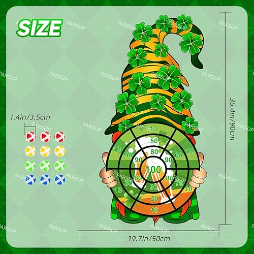 Miniatura 2 de Juego de mesa de dardos para niños del Día de San Patricio, juegos de mesa de fiesta irlandesa con 12 bolas de palo, juegos al aire libre del día de
