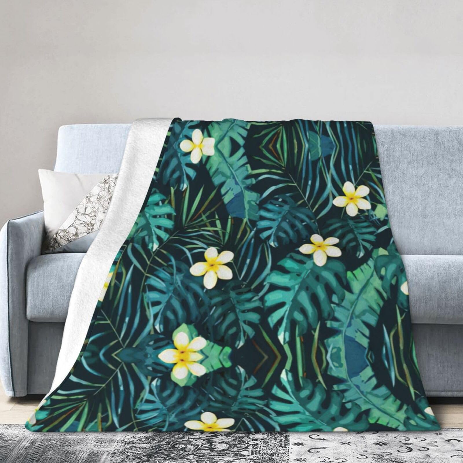 Uusnwaa Soft Cosy Fleece Warm Throw Hawaiian Print Blanket
