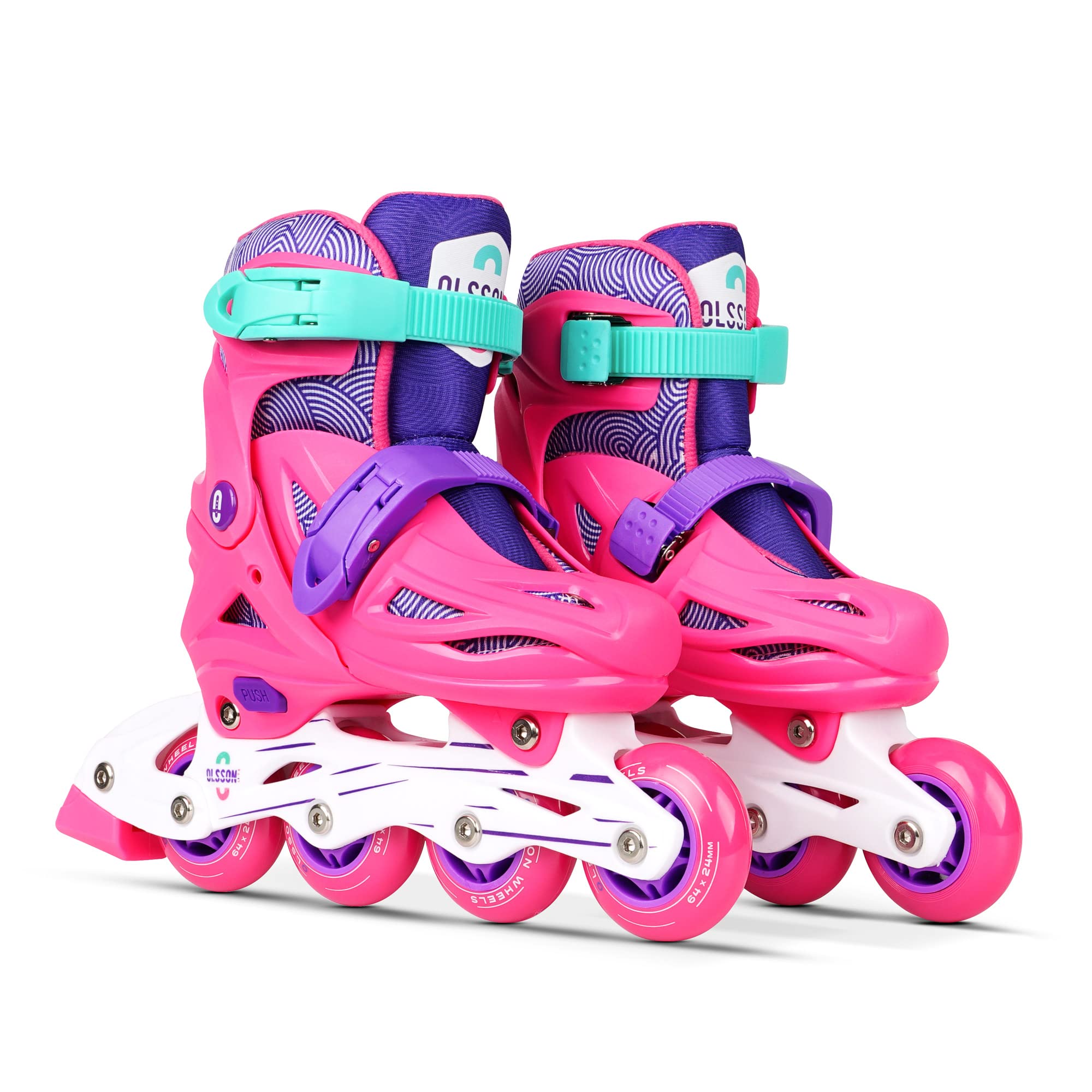 OLSSON Patines en línea niña niño Lite - Talla 28-35 - Sistema de Tamaño Ajustable - Rodamientos 608Z - chasis Resistente al Impacto - Ruedas 64/70MM - Sujeción Regulable - Homologado
