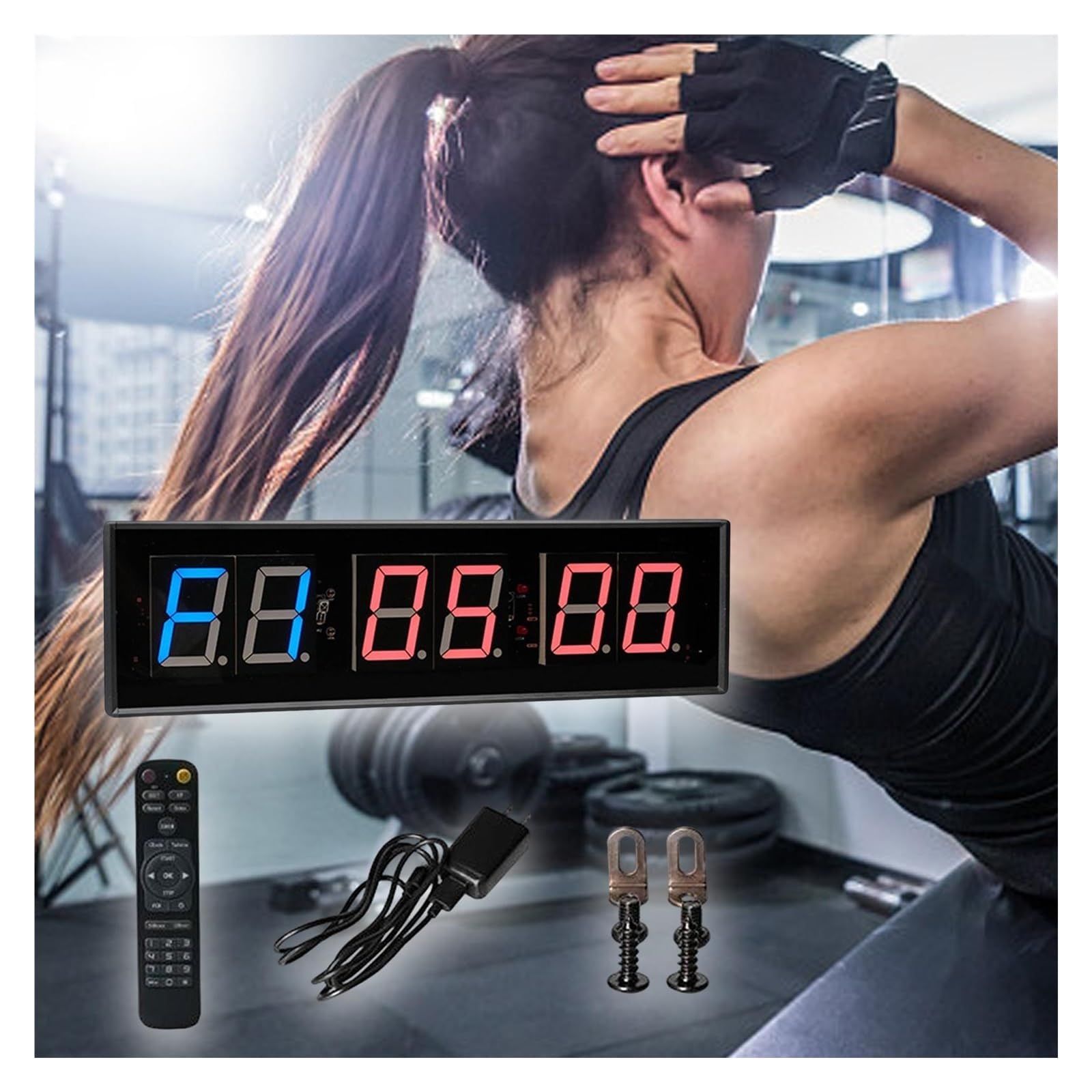 Timer palestra, Timer a intervalli Display digitale portatile Conto alla rovescia for allenamento Cronometro for garage Sport Fitness