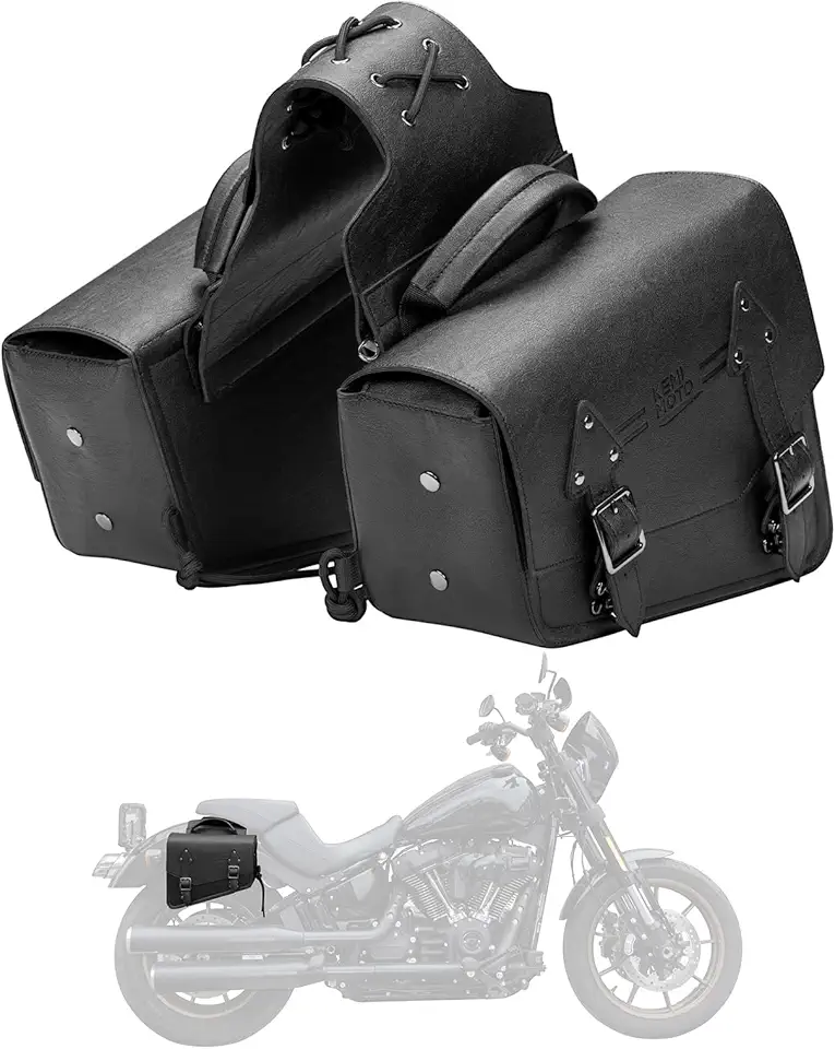 KEMIMOTO Motorcycle Saddlebags Leather Side Bags 12L Compatible with Sportster 883 1200 Softail Low Rider S Cruiser Dyna V-star Shadow Vulcan Rebel