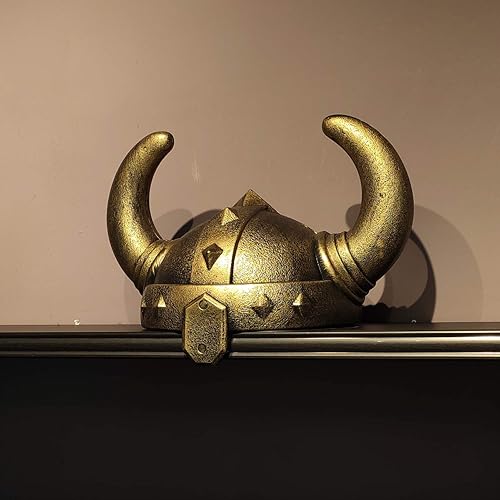 Miniatura 2 de LOOYAR Casco vikingo medieval de la edad vikinga, con cuernos de la Edad Media, casco vikingo berserker soldado guerrero, sombrero de disfraz de