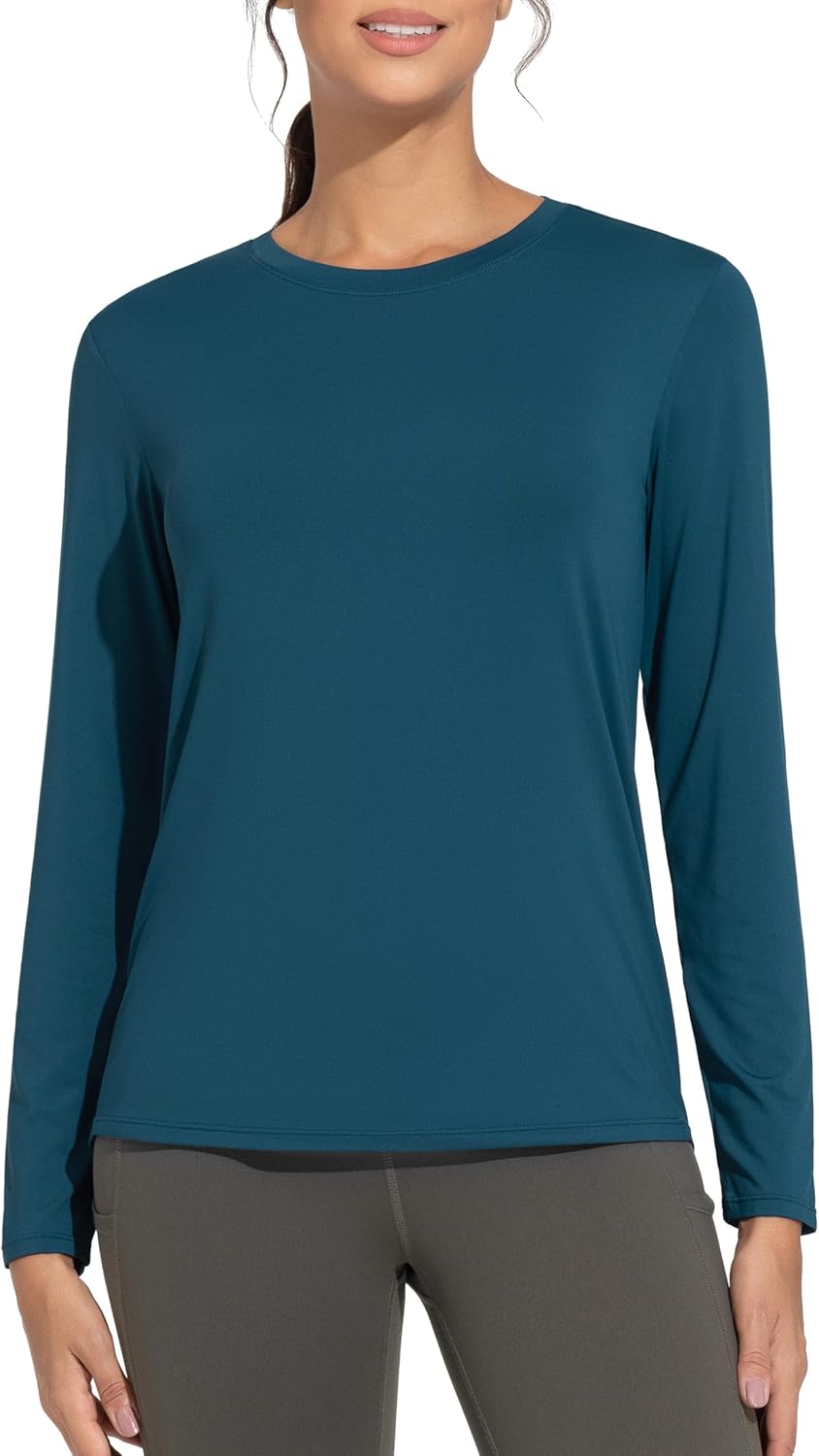 THE GYM PEOPLE Women's Ultra Soft Long Sleeve Workout Shirts Basic Crewneck Athletic Running Tops - Image 2