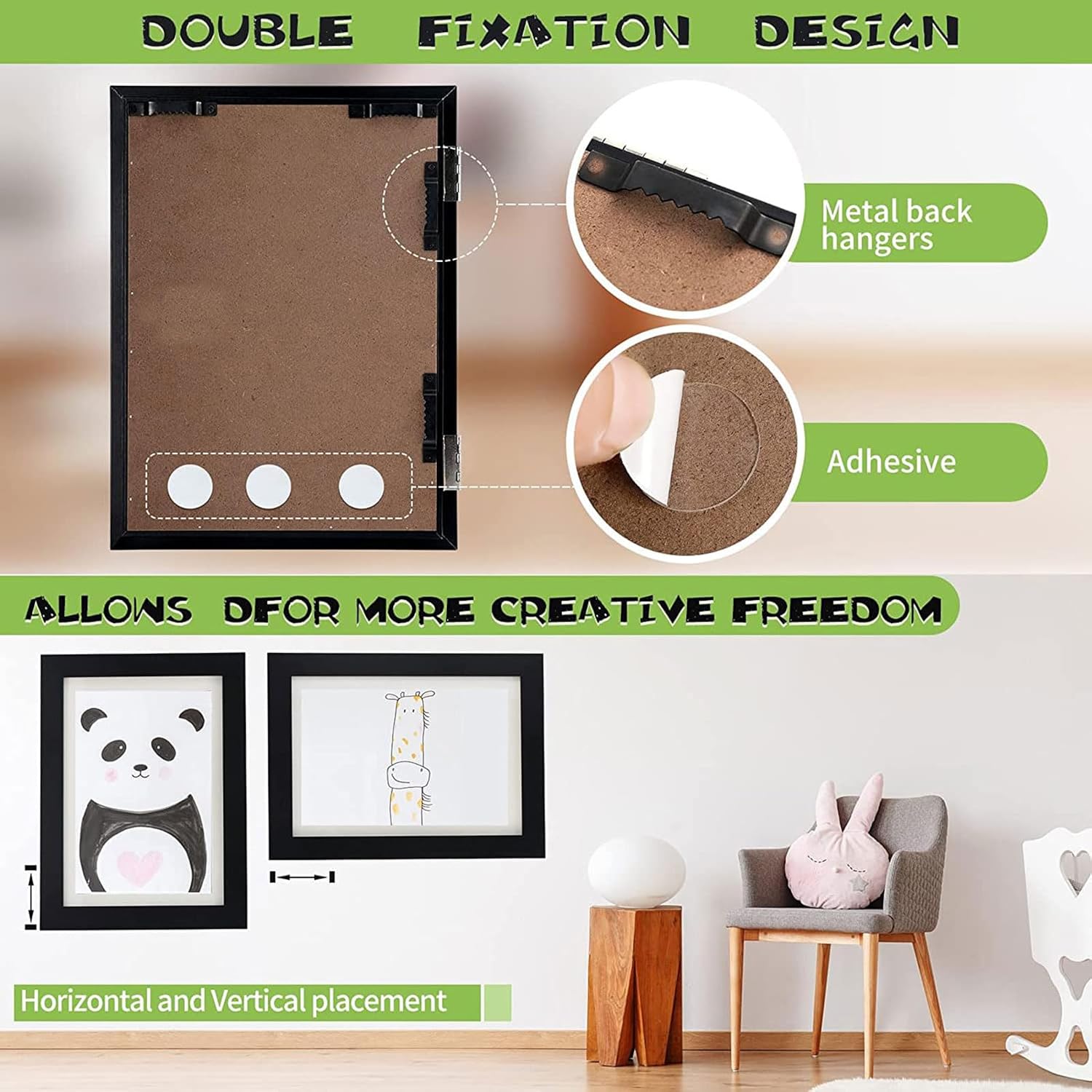 MDF Flip Photo Frame Magnetic Art Frame Storage Picture Flip Frame Suitable for Bedroom Living Room Study Room and Office
