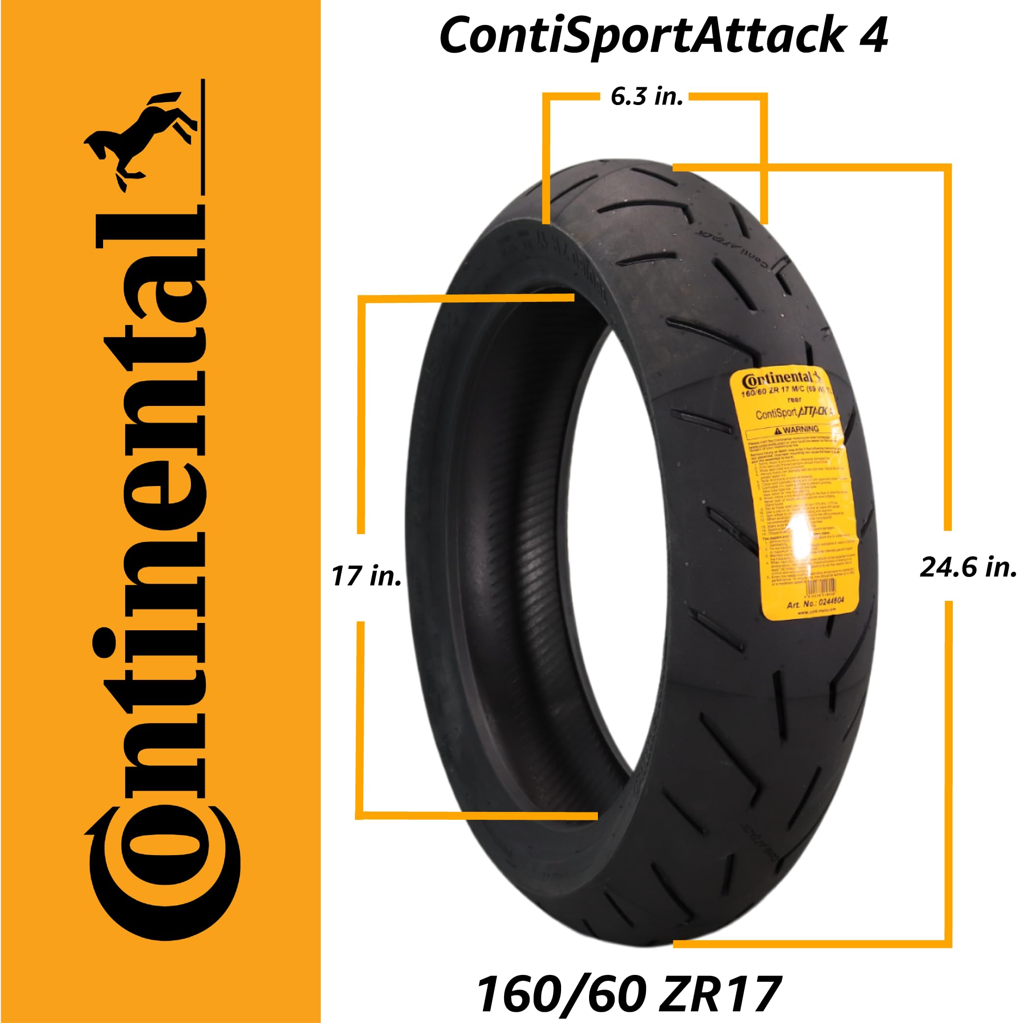 Amazon.com: Continental Sport Attack 4 Rear Tire (160/60ZR-17