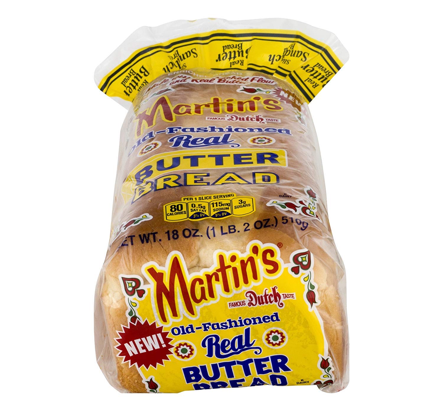 Martin's Old-Fashioned Real Butter Bread- 16 slice 18 oz. (3 Bags)