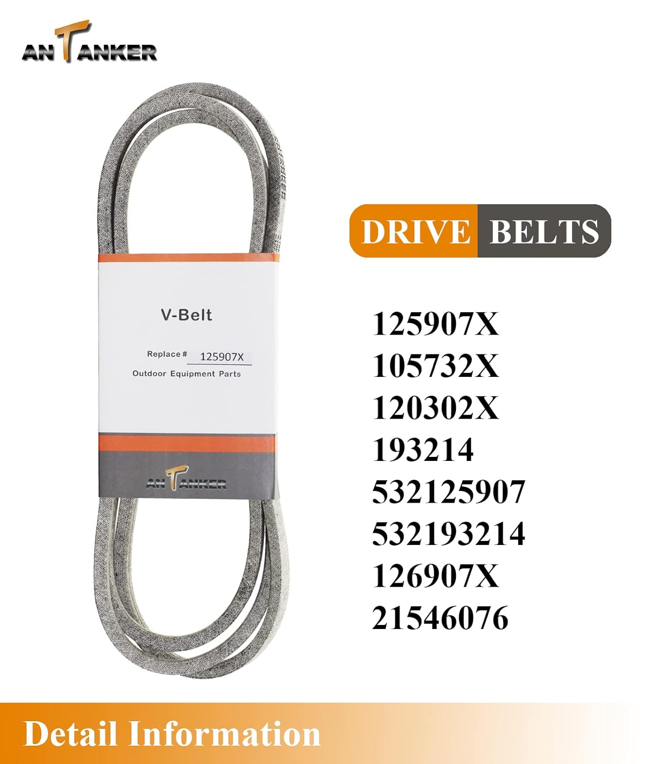Drive Belt Fits for AYP 125907X 193214 for Craftsman 532125907 532193214 Bundles 532405143 Kevlar Belt Replacement for Craftsman/AYP 405143