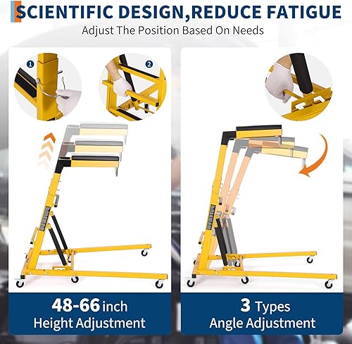 Vista 3 de Garvee Topside - Enredadera de motor automotriz, altura ajustable de 48 a 66 pulgadas, capacidad de 400 libras, 6 ruedas giratorias, cojín más