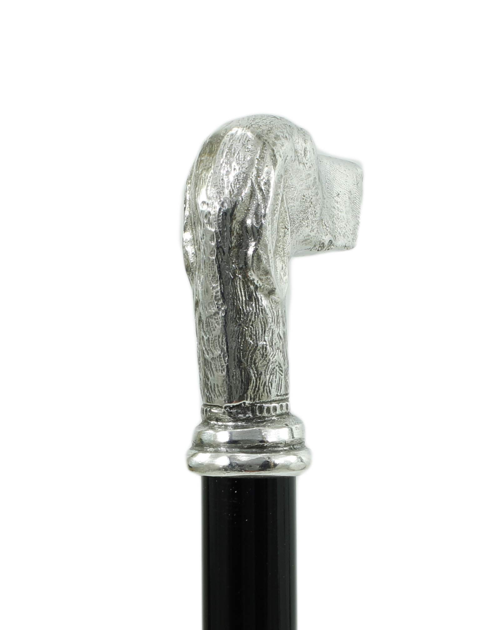Bastón para caminar, perro puntero, personalizable en color, longitud y punta, (haya negra (N))
