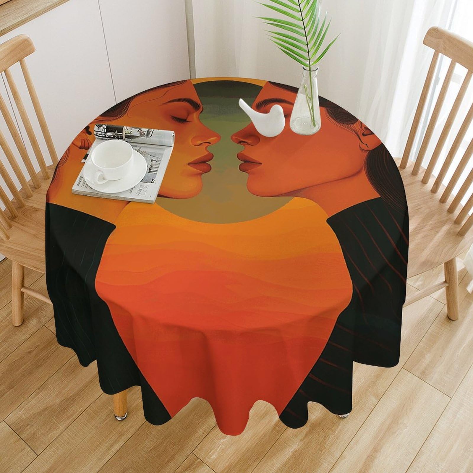 Nappe de table ronde résistante à l'huile et nappe imperméable de banquet