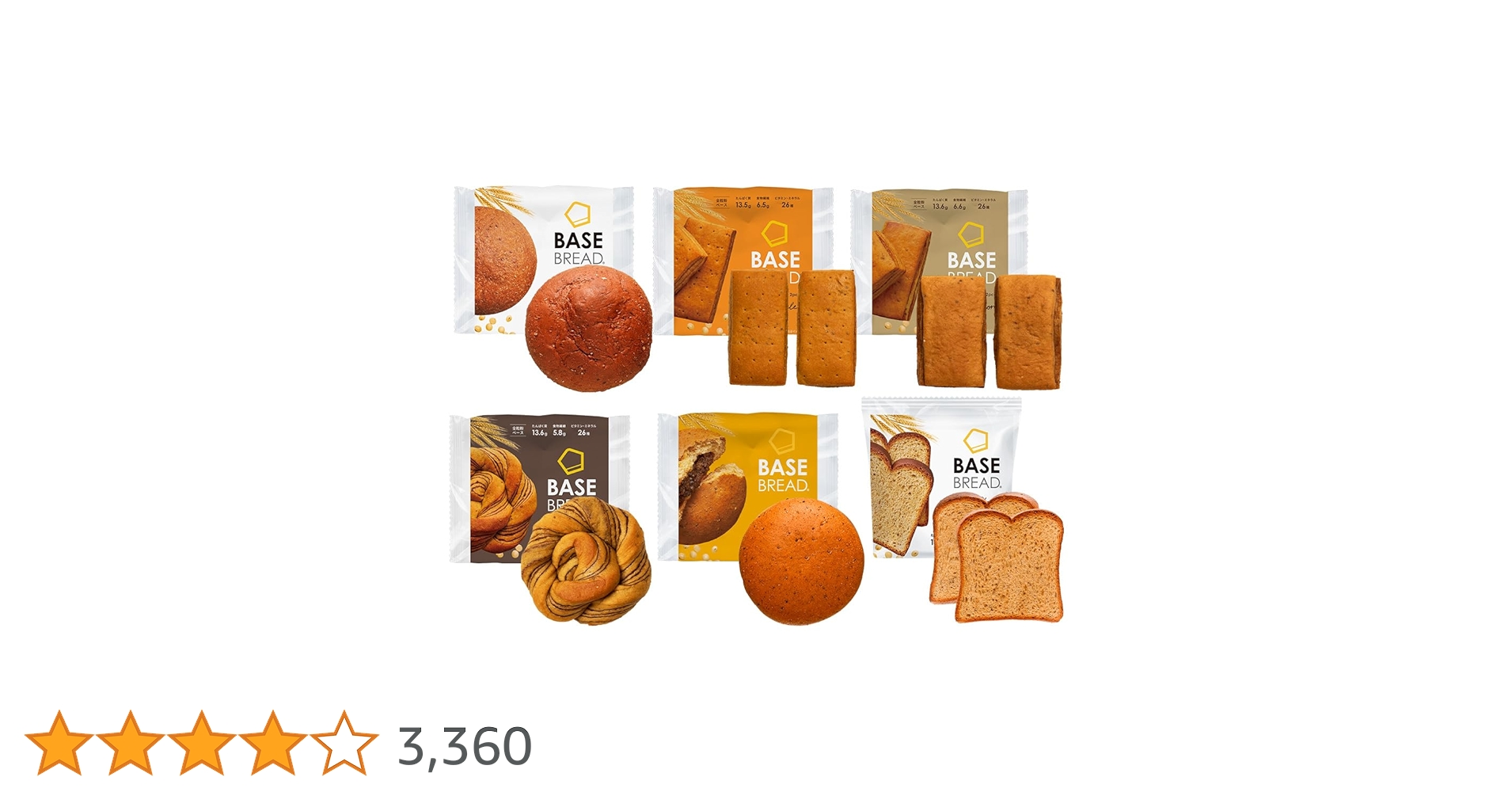 Amazon | 【腹持ち・ボリューム◎】ベースブレッド 6種 12袋 パン