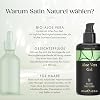 Satin Naturel Bio Aloe Vera Gel 200 ml – 100% Vegan & Naturkosmetik – Hochkonzentriertes Aloe Vera Gel – Mit Hyaluron & Panthenol – After Sun & Feuchtigkeitspflege Für Gesicht Körper & Haare