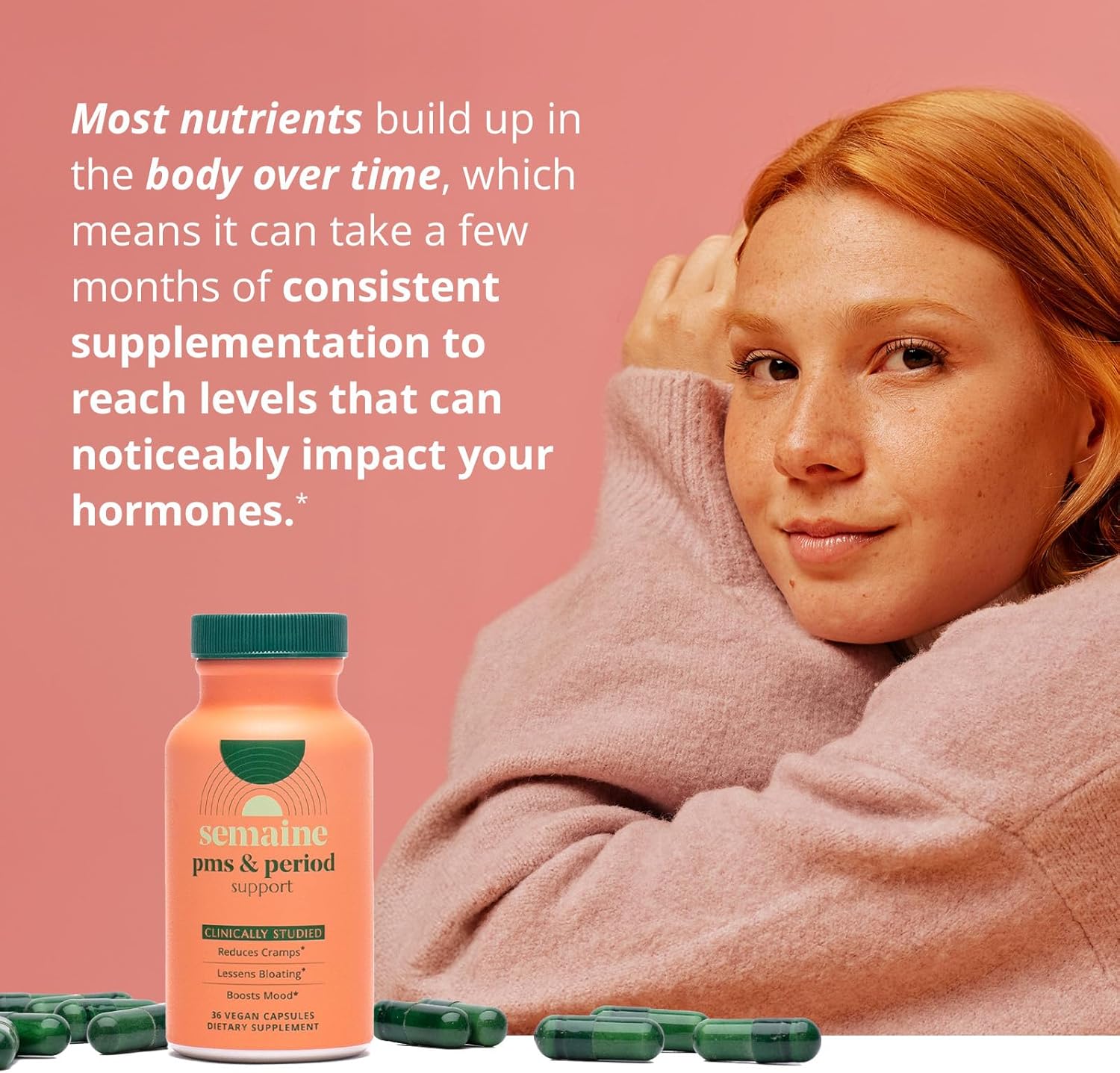 PMS & Period Relief - Menstrual Cramp Relief: No More Period Cramps, Mood Swings, or Bloating. PMS Supplement for Happy Hormones and Period Relief. (40 Count) - Image 7