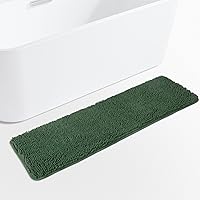 Vista 86 de Yeaban Juego de alfombras de baño verde manzana 2 piezas (20" x 32" y 17" x 24"), tapetes de baño de felpilla gruesa Alfombras de baño absorbentes