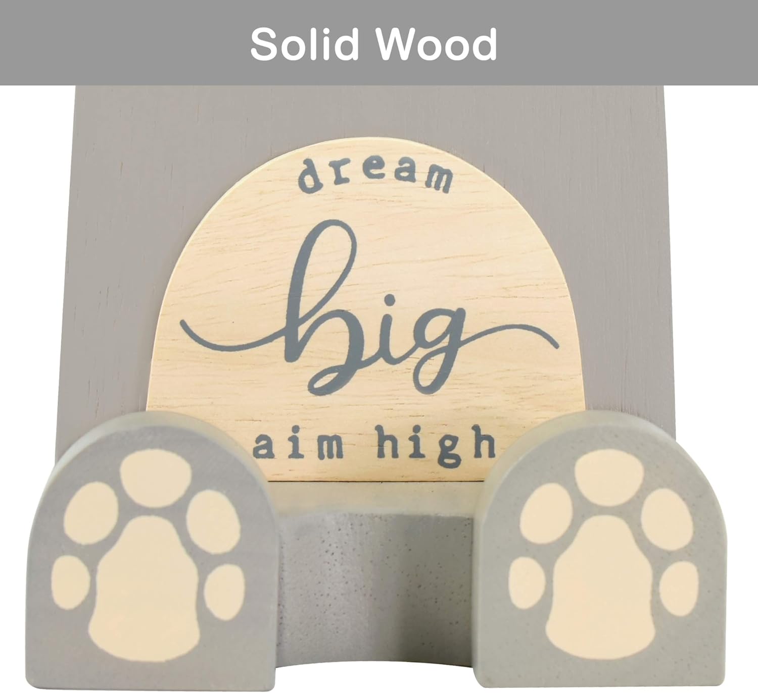 I'm Wood Multipurpose Eyeglass Phone Pen & Pencil Holder Stand Stationery Desk Box Organizer Accessories Decor Home Office Desktop Birthday Graduation Gifts “Dream Big Aim High” (Hippo)