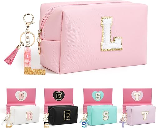 Miniatura 87 de Regalos de cumpleaños para mujeres y ella, bonita bolsa de maquillaje de viaje, bolsas de cosméticos de gran capacidad para mujeres, bolsa de Rosa