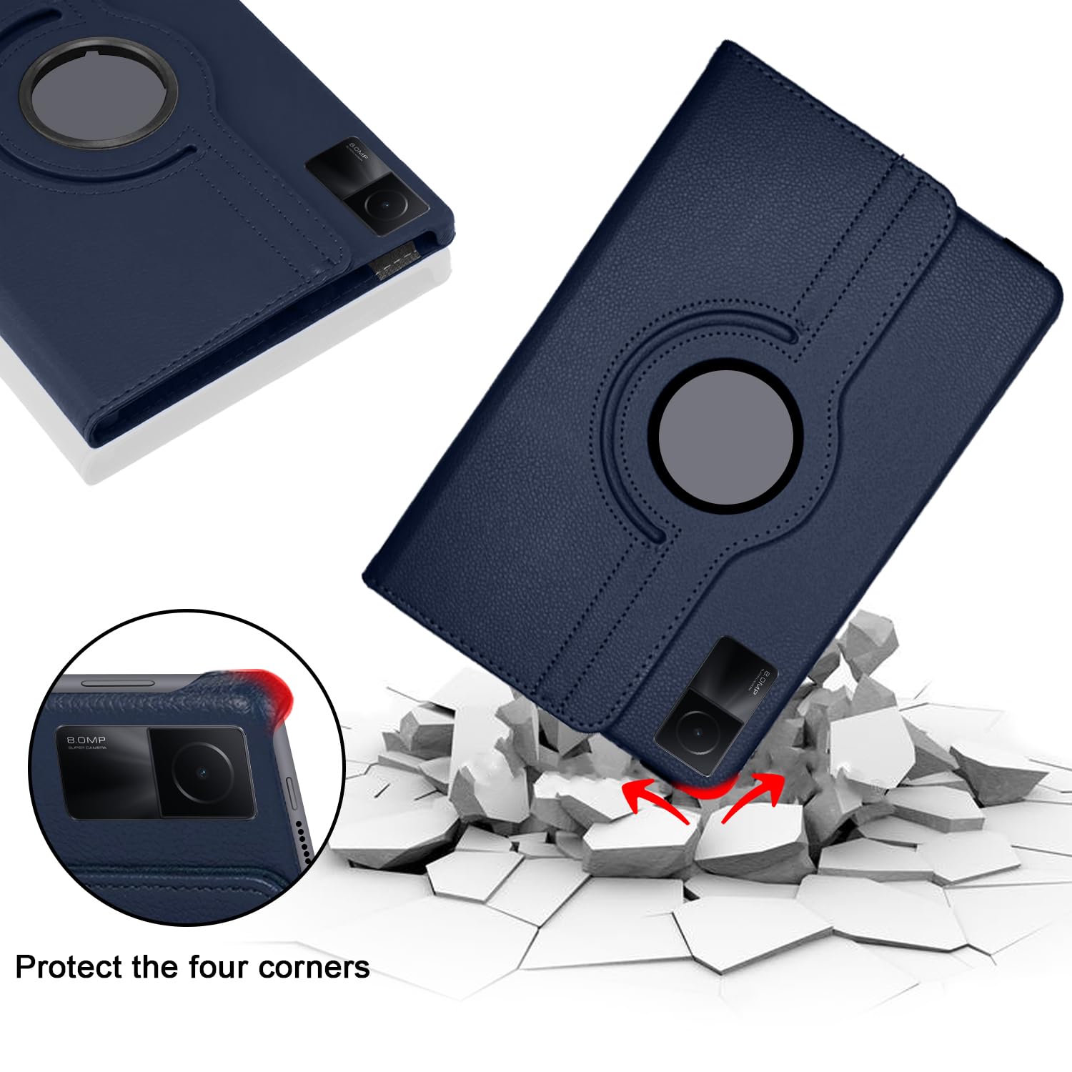 Housse De Protection Rotative 360° Pour Honor Pad 10 12.1" - Étui Avec Support Intégré, Réveil Automatique, Microfibre Anti-rayures - Noir