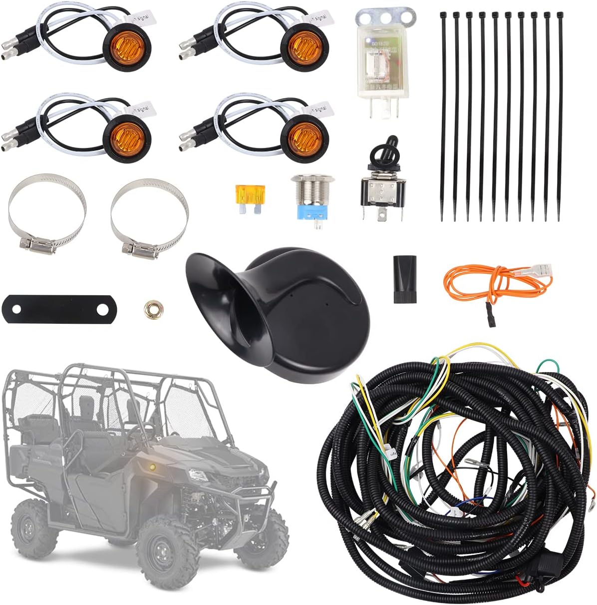 MSIZOY UTV ATV Turn Signal Kit With Turn Signal Switch Horn