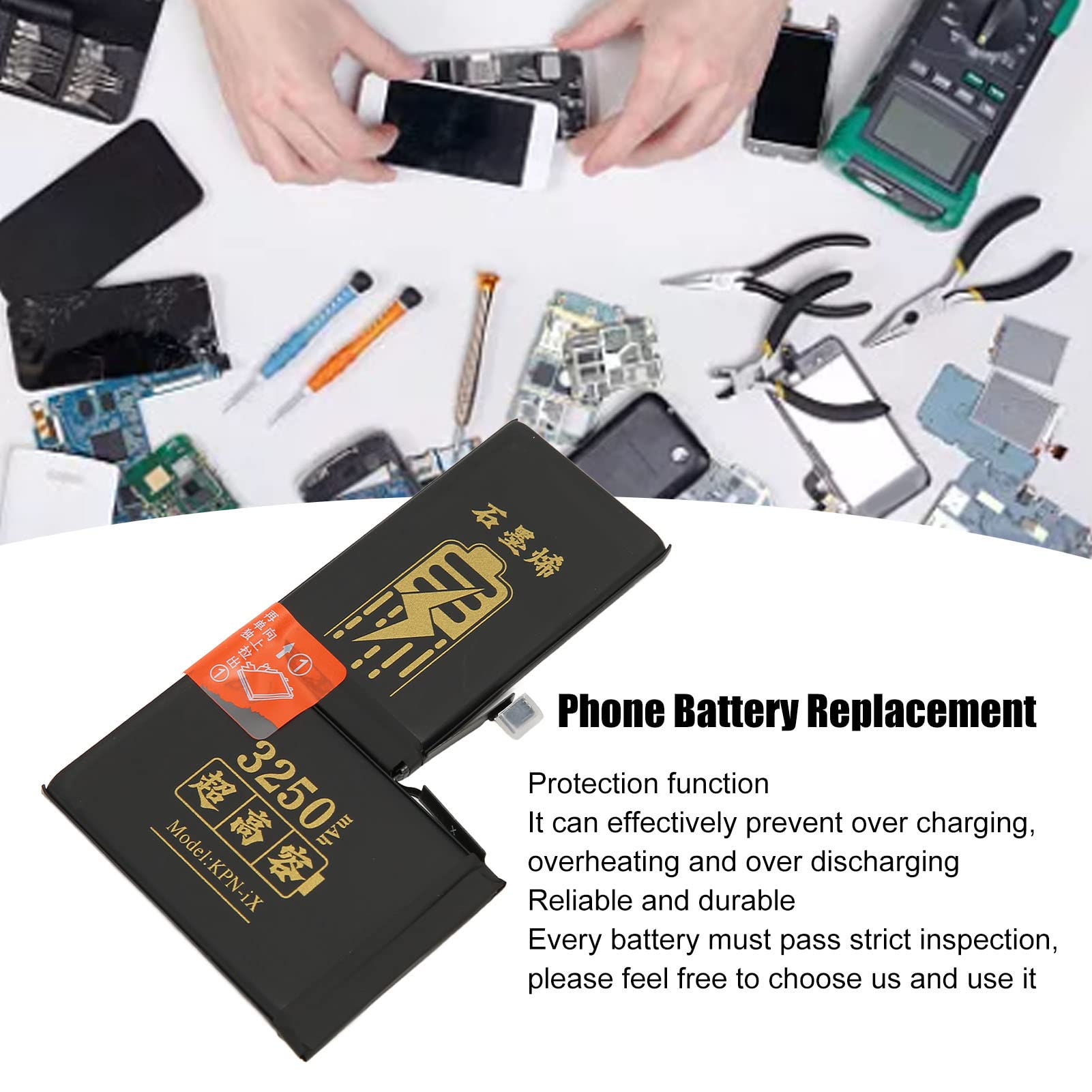 Cocoarm Batteria Telefono in Grafene per X, Ricarica Rapida (#1)