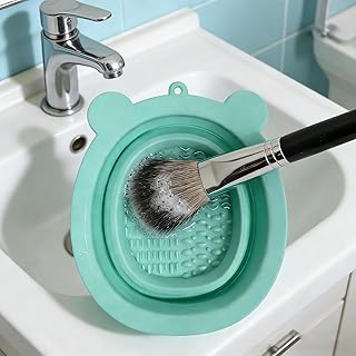 Almohadilla limpiadora de brochas de maquilla...