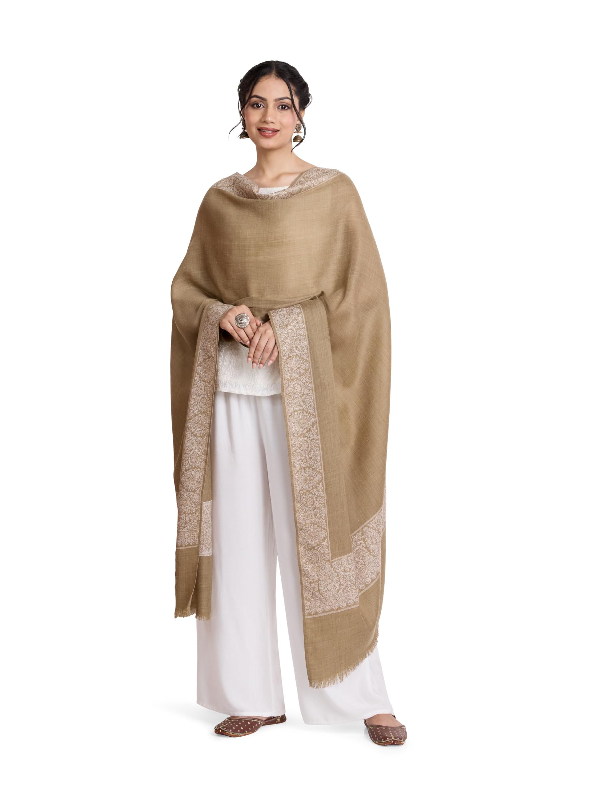 amazon brand - myx Women Premium Kashmiri Shawl | Heritage Royal Weave Design | Soft Feel Winter Ethnic Wrap (Size: 102 X 208 CM)-picture-22