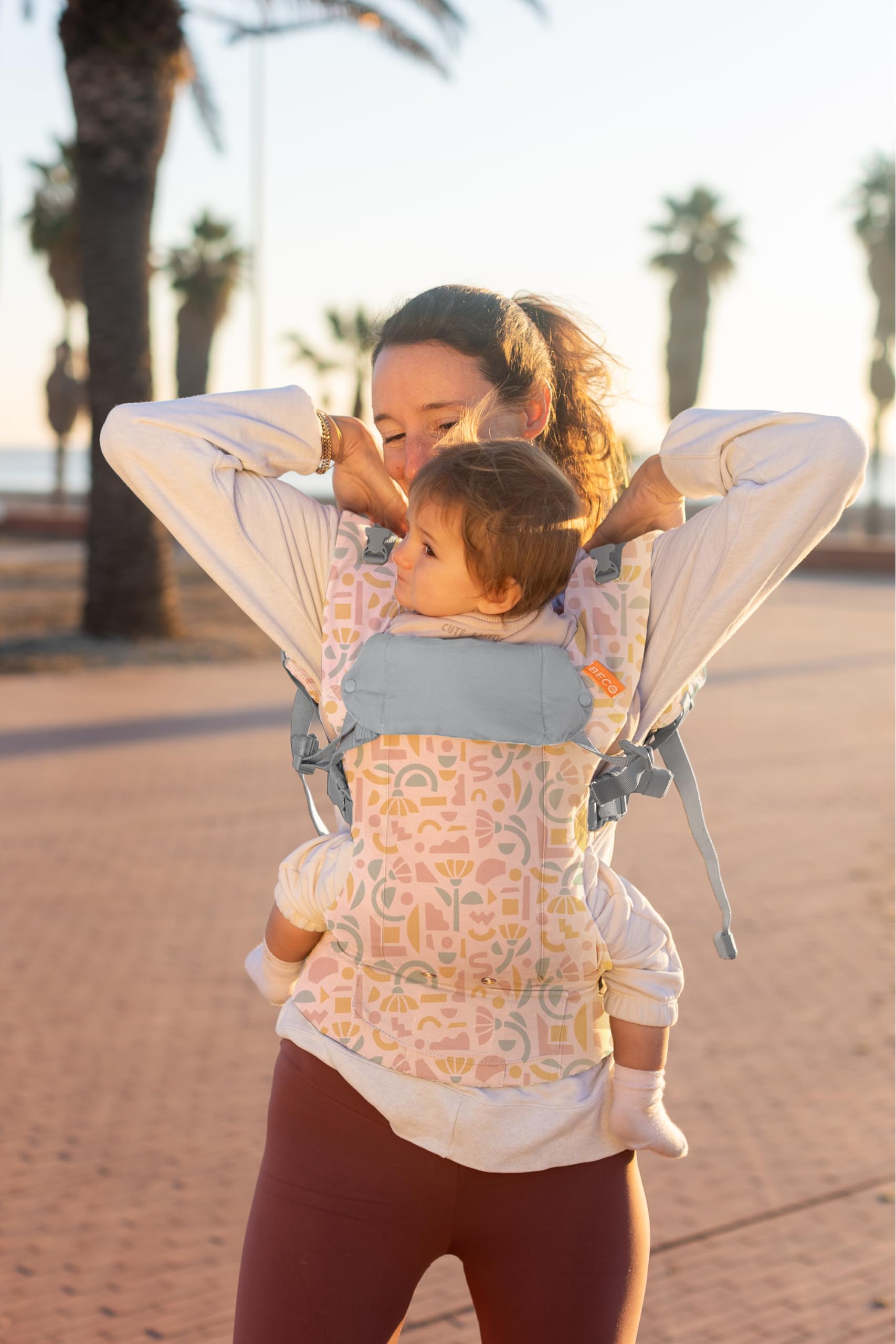 Beco Gemini Marsupio Neonato Ergonomico, 3-16 kg, Geo Floreale | 4 Posizioni Ergonomiche: fronte mamma, fronte mondo, fianco e schiena, Seduta Regolabile, certificato Sano per le Anche.