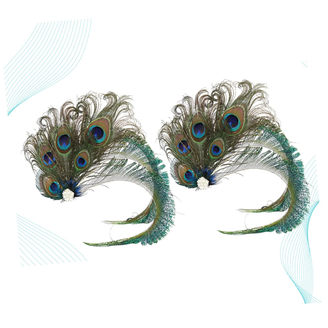 2 Stück Haarschmuck für Braut mit Künstlicher Pfauenfeder und Strass Elegante Haarspangen mit Gutem Halt und Einfachem Clip für Hochzeit