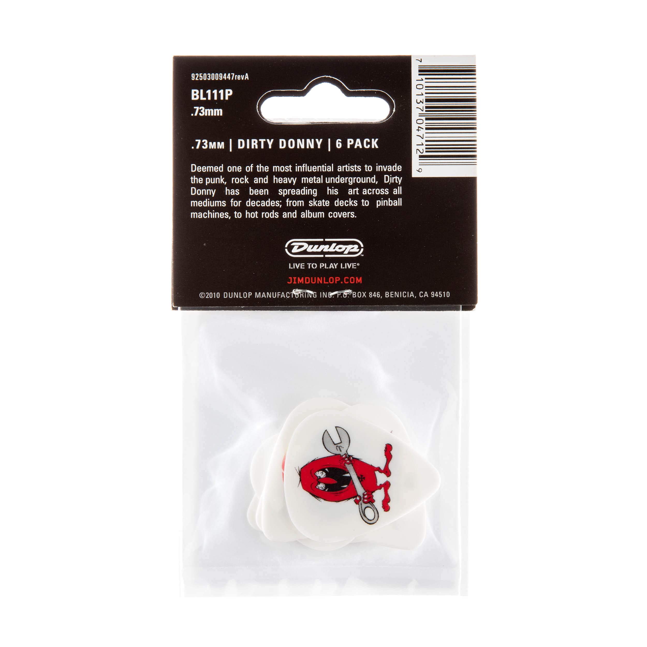 Jim Dunlop Bl111P.73 Dirty Donny Player Pack (Pack of 6), Assorted, 73 mm - Image 3