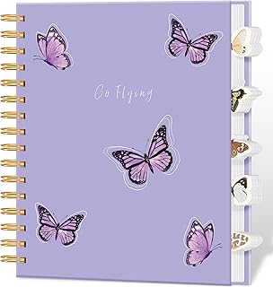 Cute Spiral Notebook for Women with Dividers, 5 Subject Notebook “7 x 8.5” | Hardcover 5 Subject Notebook College Ruled Journal Notebooks for Work Note Taking