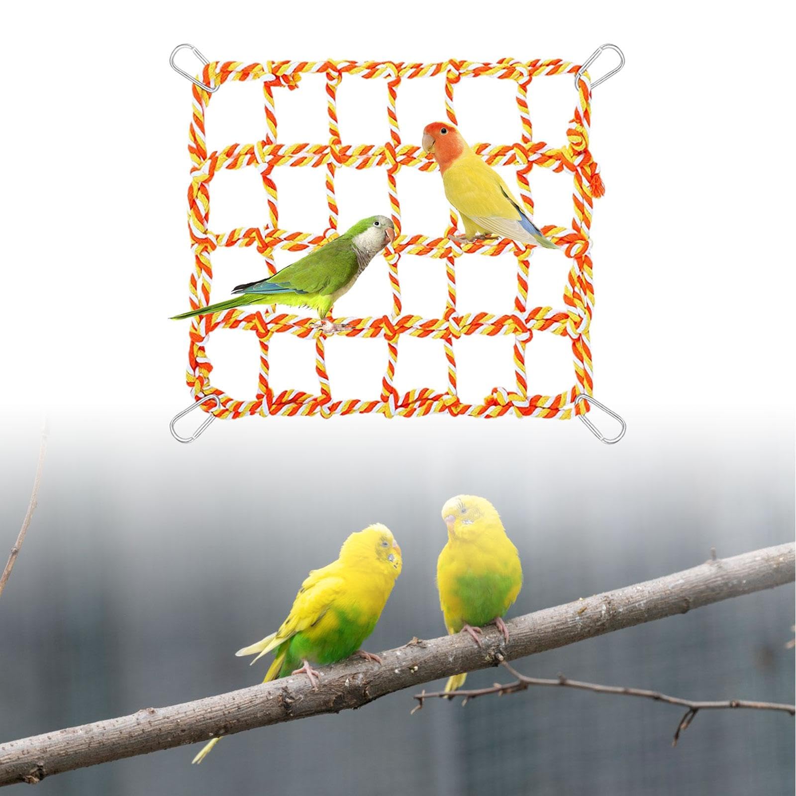 Hängemattennetz para Mascotas, Red de Cuerda para Pájaros, Puente de Cuerda, para Loros, Ratones