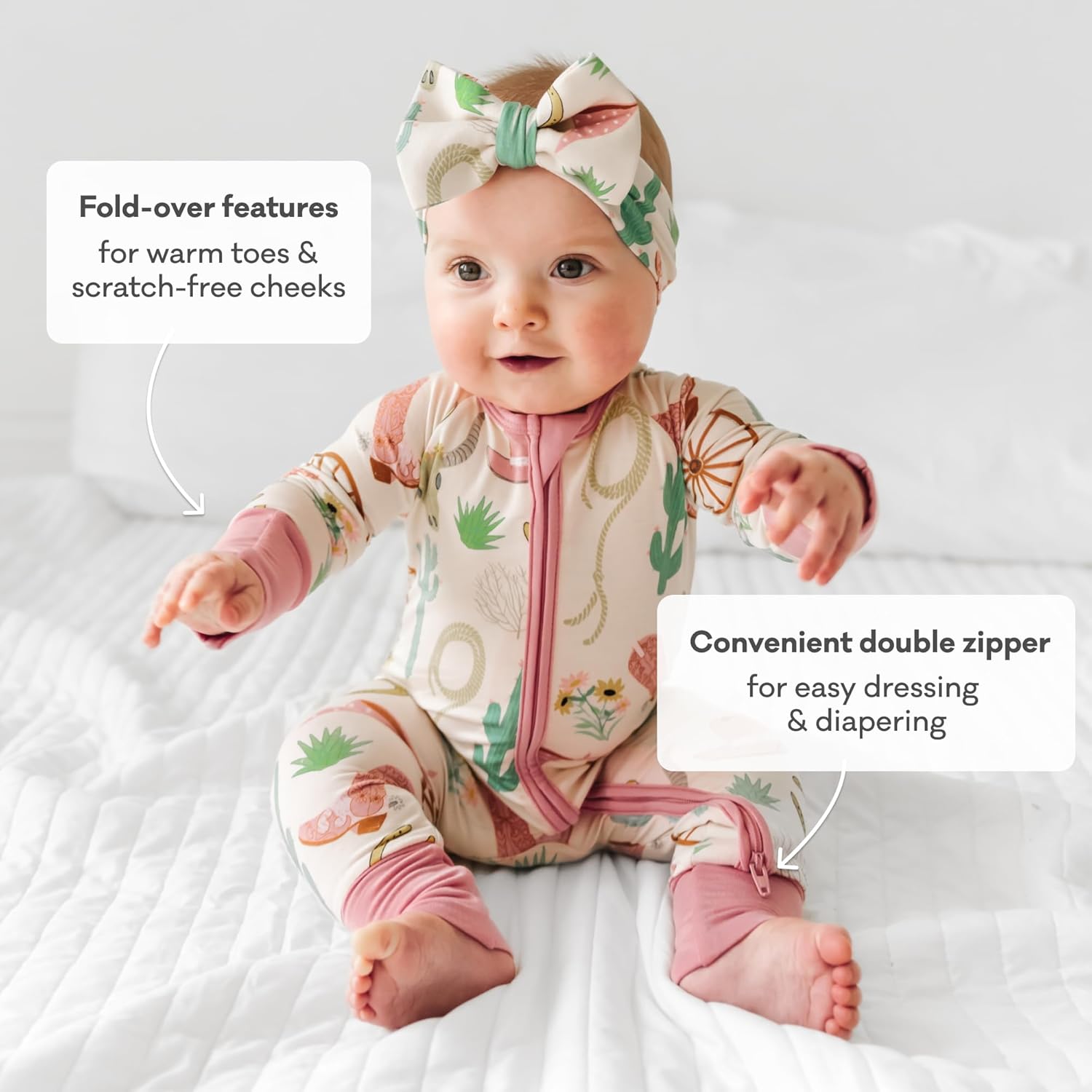 Little Sleepies Pajamas for Baby Boys & Girls, Viscose from Bamboo Baby Pajamas, Preemie & Newborn Sleepers, 2-Way Zipper PJs - Image 6