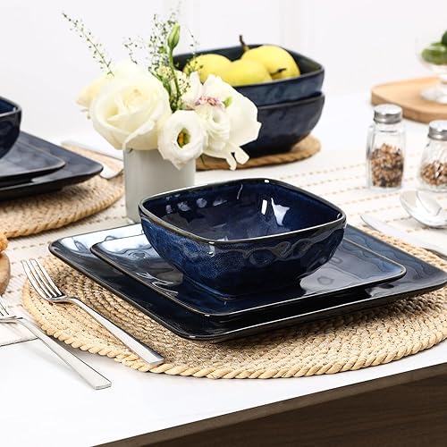 Miniatura 9 de VICRAYS Juego de cuencos de pasta de cerámica, cuencos de sopa de 32 onzas, ensaladeras grandes, resistentes a astillas, aptos para lavavajillas y