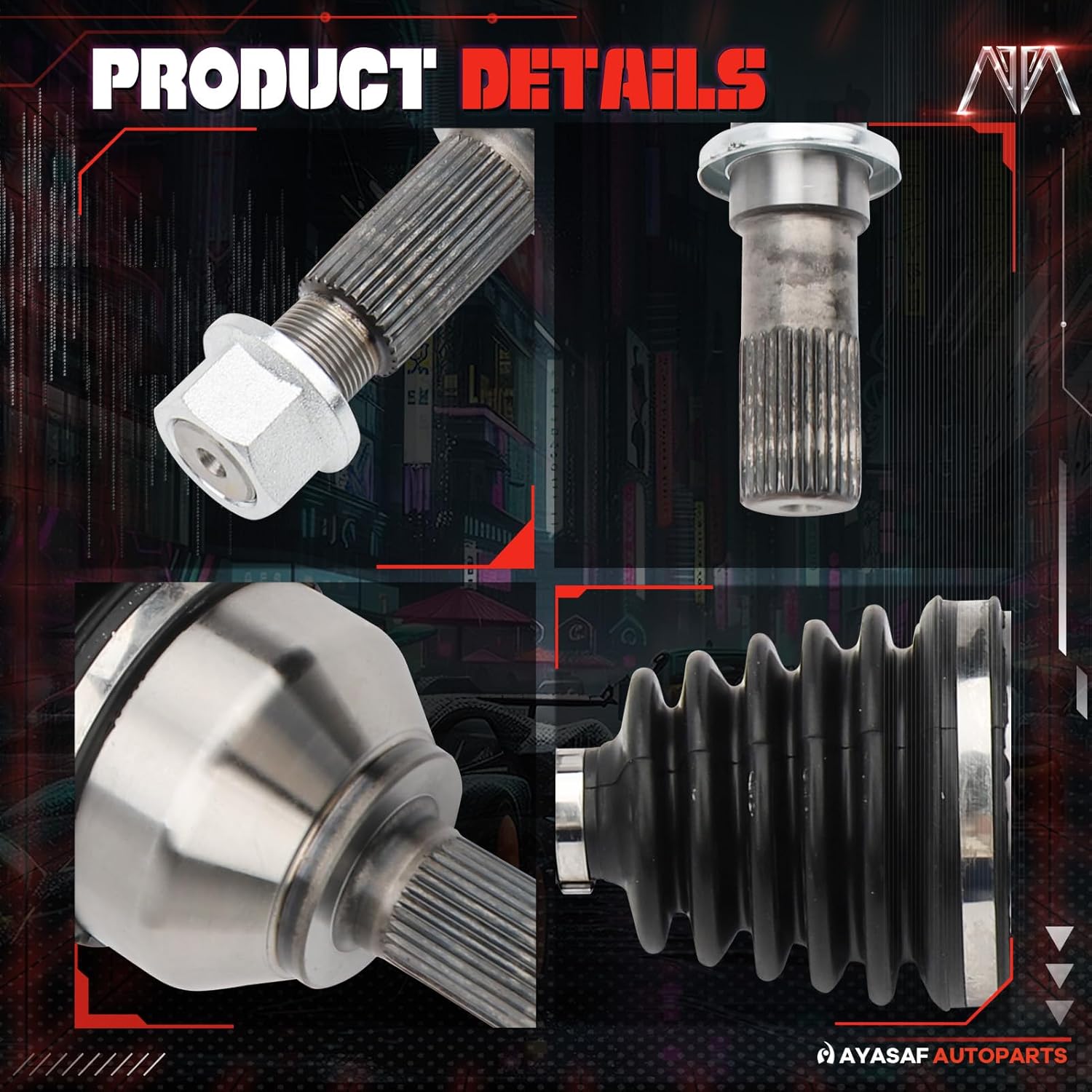 MAYASAF 66-6264 Front Right Passenger Side CV Axle Shaft Assembly Compatible with Nissan Altima 2007-2013, Rogue 2008-2013, Rogue Select 2014-2015