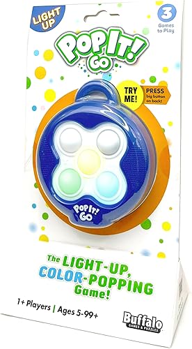 Buffalo Games Pop It Go - The Original Light Up - Juego de estampado colorido para niños y familias en movimiento, a partir de 5 años, de Buffalo