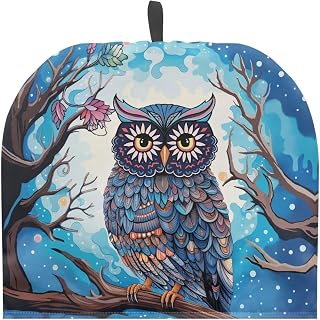 Owl Print Tea Pot Cozy Cover Anti-Scald Tea Kettle Cover Trditional Teapot Protectorfor Women Men Portable Teapot Dust Cover Insulating for Home Kitchen