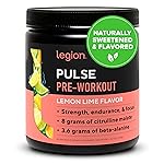 LEGION- All Natural Nitric Oxide Preworkout Drink to Boost Energy, Creatine Free, Naturally Sweetened, Beta Alanine, Citrulline, Alpha GPC (Lemon Lime)