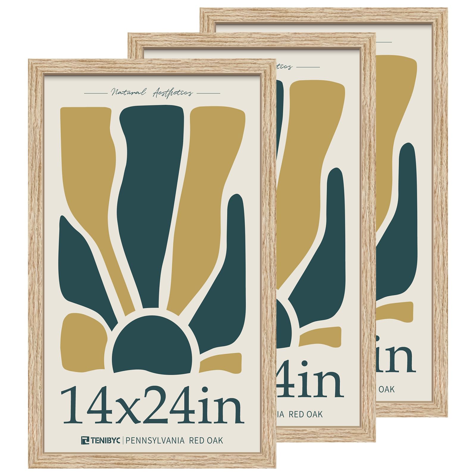 TENIBYC 14x24 Oak Picture Frame 3 Pack