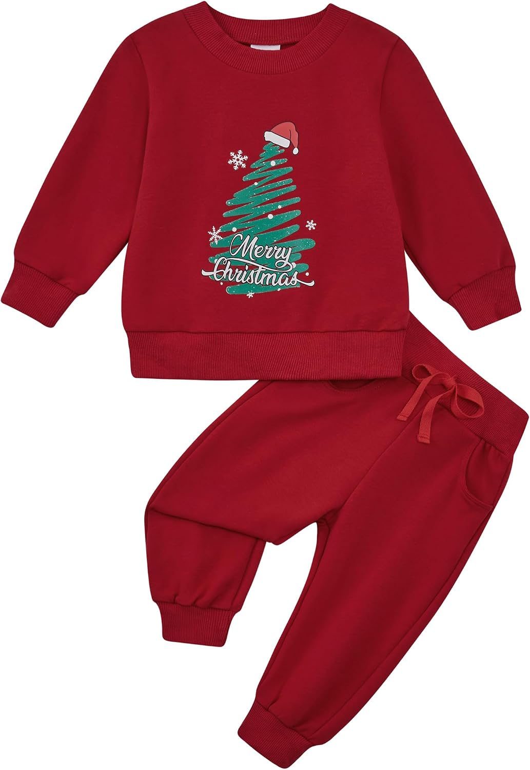 Toddler Baby Boy Girl Clothes with Pockets 2PC Long Sleeve Pullover Sweatshirt and Pants Infant Fall Winter Outfit