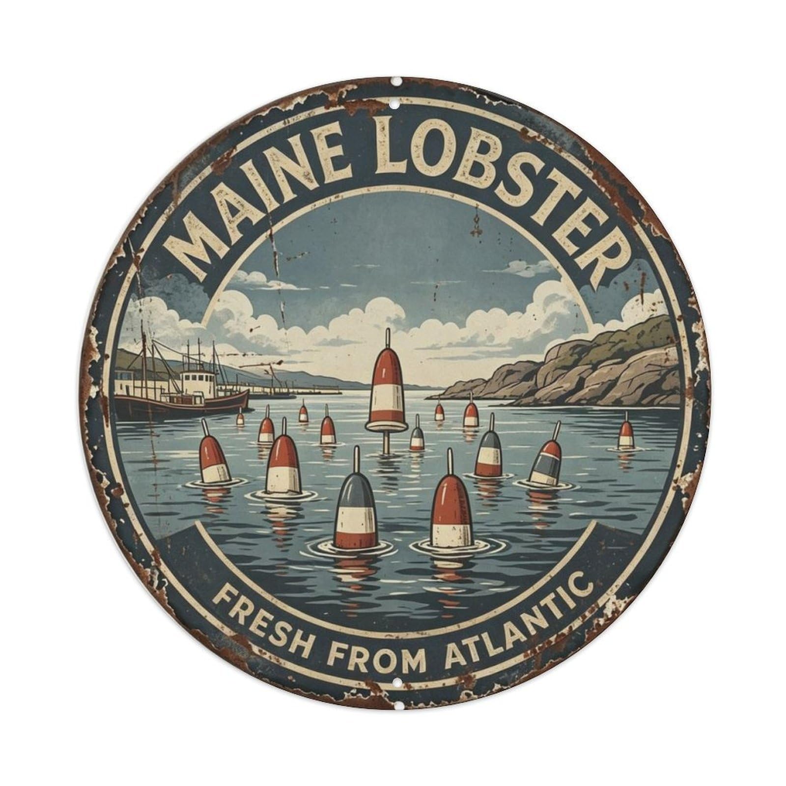 Maine Lobster Metal Tin Sign Plaque