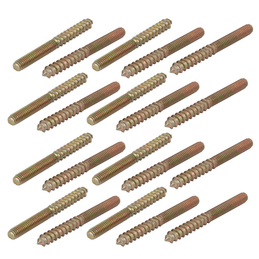 Aexit M6x60mm Carbon Home Hardware Steel Zinc Plated Hanger Bolt 20pcs Model:12as538qo520