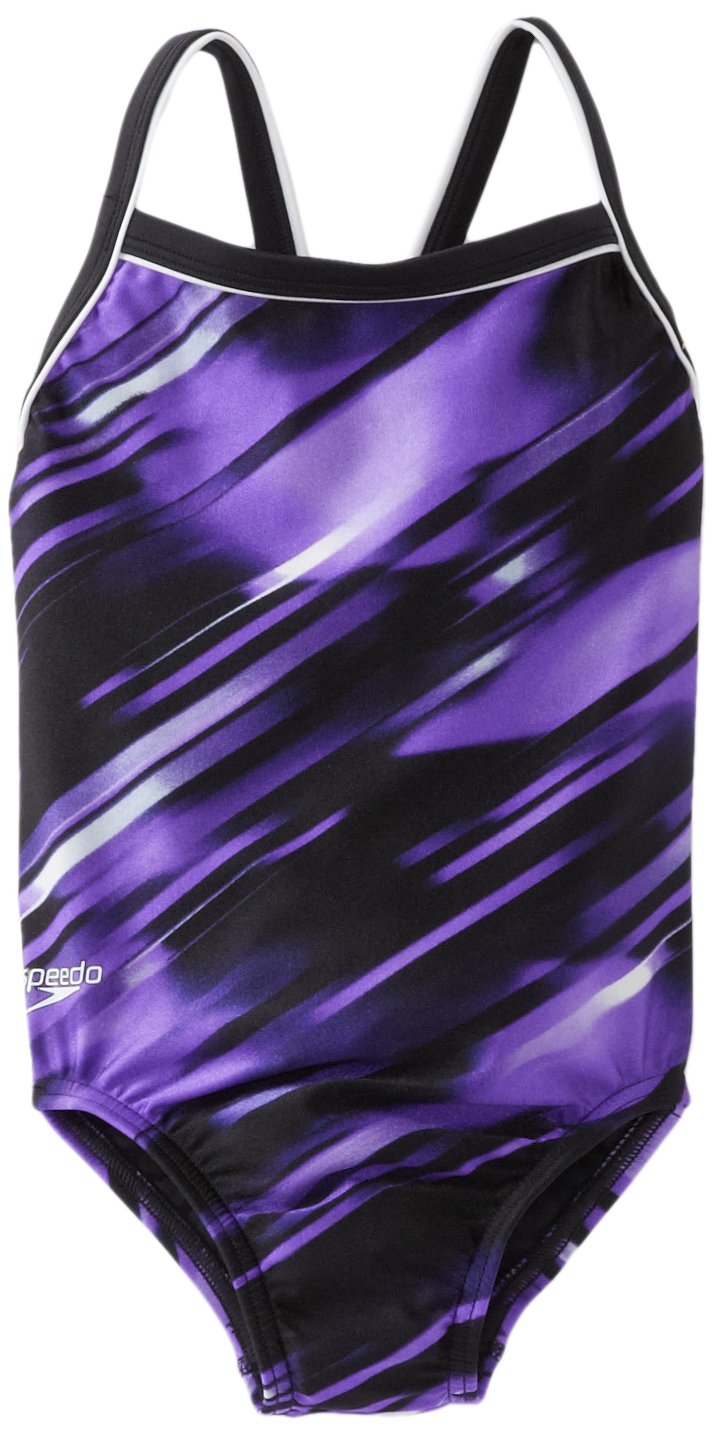 Speedo Big Girls' Youth Fractal Point Flyback Xtra Life Lycra Swimsuit